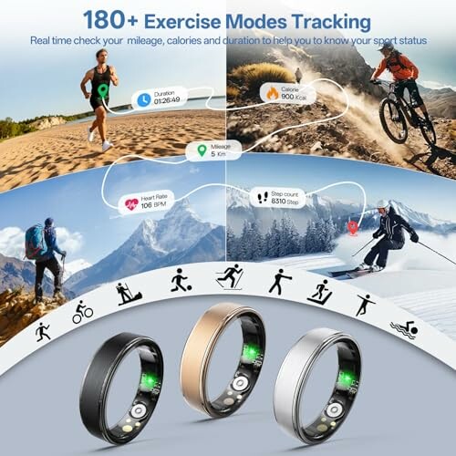 Rastreador de ejercicios con múltiples modos de deporte.