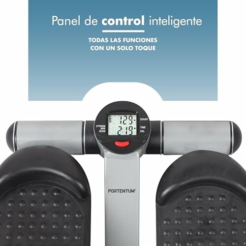 Panel de control del stepper con pantalla digital.